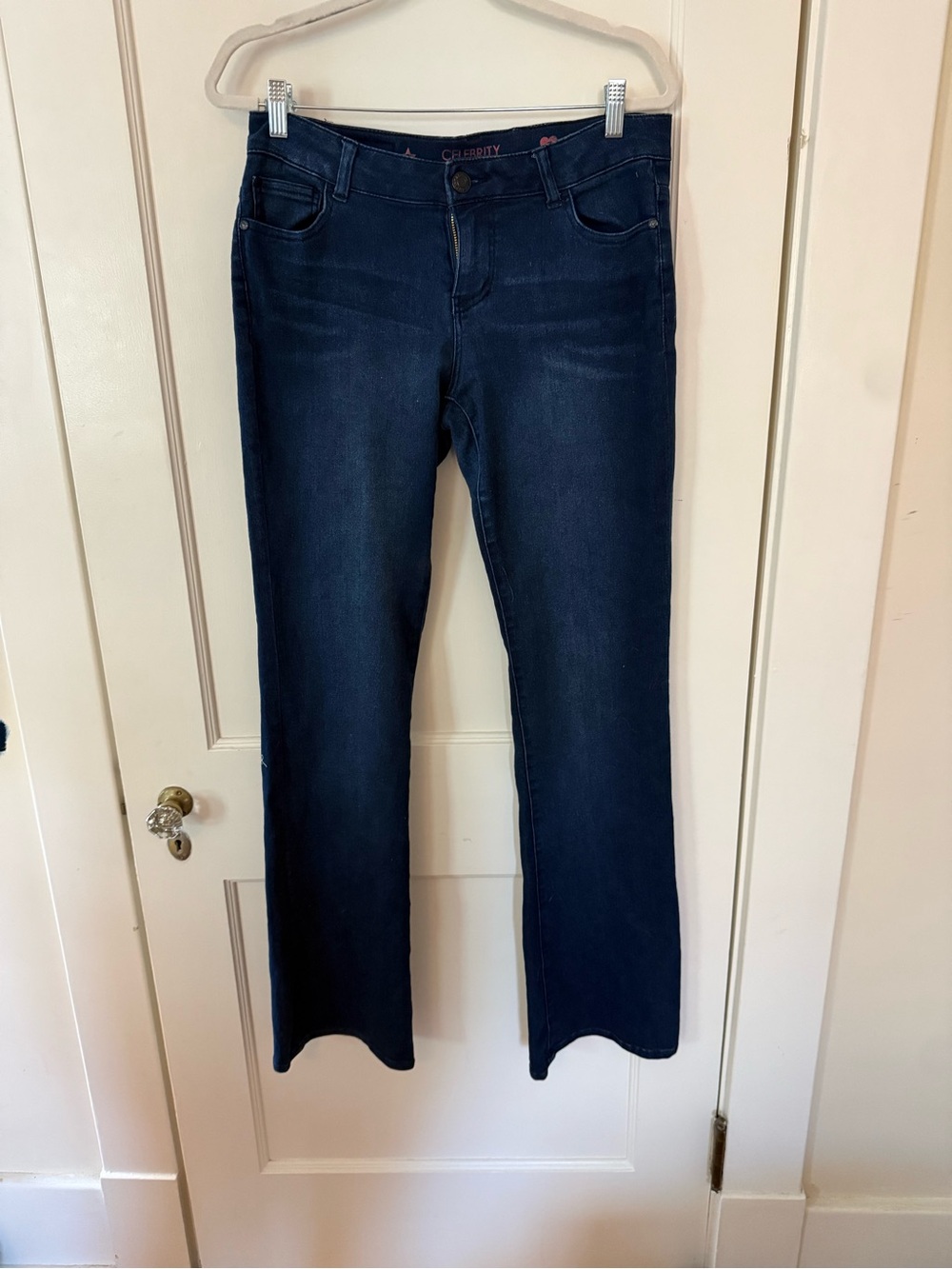 Celebrity Pink Dark Indigo Straight flare Leg Jeans
